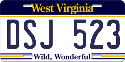 WV license plate DSJ523