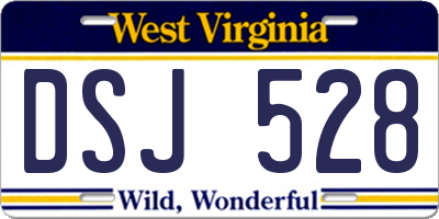 WV license plate DSJ528