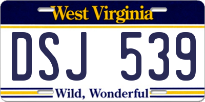 WV license plate DSJ539