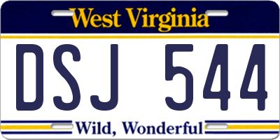 WV license plate DSJ544
