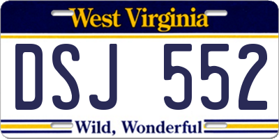 WV license plate DSJ552