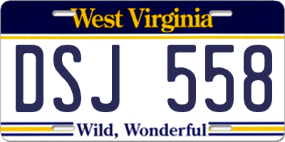 WV license plate DSJ558