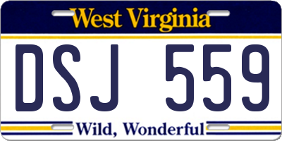 WV license plate DSJ559