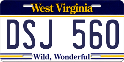 WV license plate DSJ560