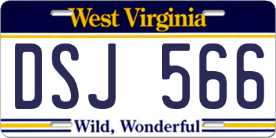 WV license plate DSJ566