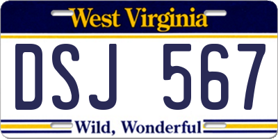 WV license plate DSJ567