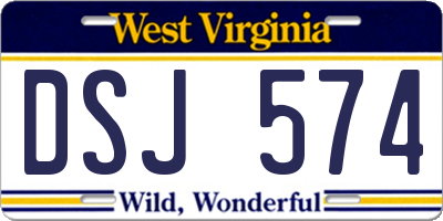 WV license plate DSJ574