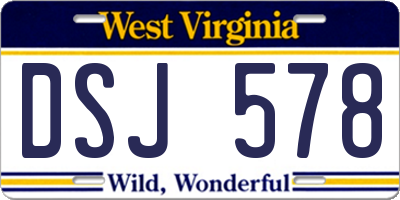WV license plate DSJ578