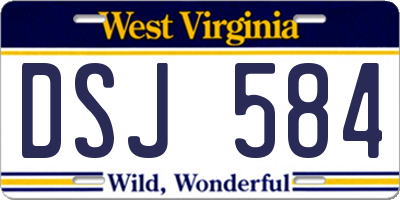 WV license plate DSJ584