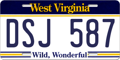 WV license plate DSJ587