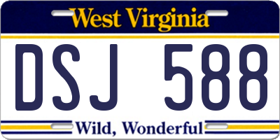 WV license plate DSJ588