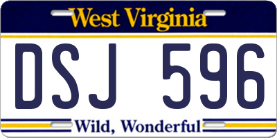 WV license plate DSJ596