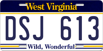 WV license plate DSJ613