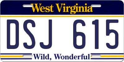 WV license plate DSJ615