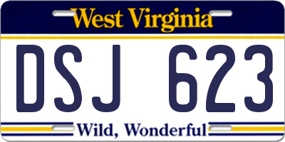 WV license plate DSJ623
