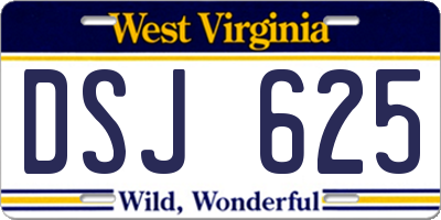 WV license plate DSJ625
