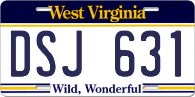 WV license plate DSJ631