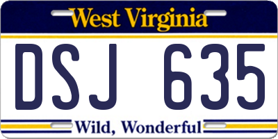 WV license plate DSJ635