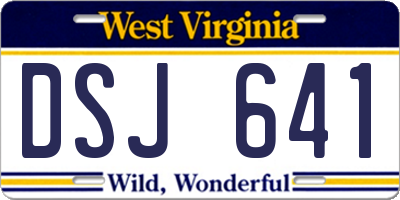 WV license plate DSJ641