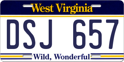 WV license plate DSJ657