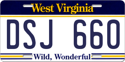 WV license plate DSJ660
