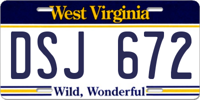 WV license plate DSJ672