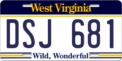 WV license plate DSJ681