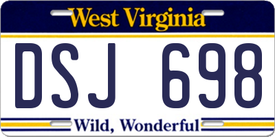 WV license plate DSJ698