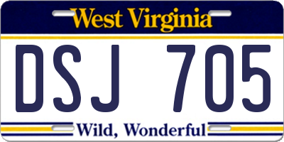 WV license plate DSJ705