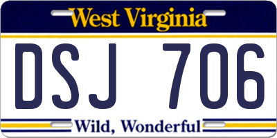 WV license plate DSJ706