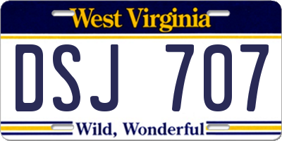 WV license plate DSJ707