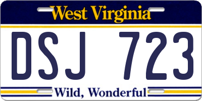 WV license plate DSJ723