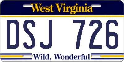 WV license plate DSJ726