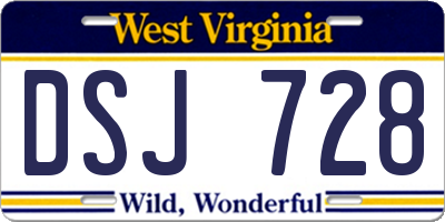 WV license plate DSJ728