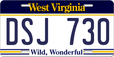 WV license plate DSJ730