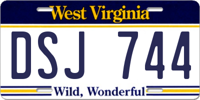 WV license plate DSJ744