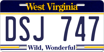 WV license plate DSJ747