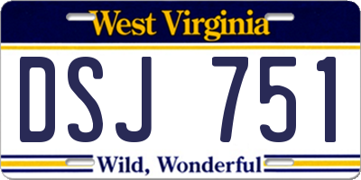 WV license plate DSJ751