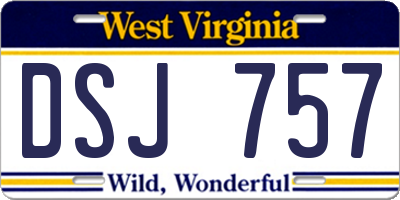 WV license plate DSJ757