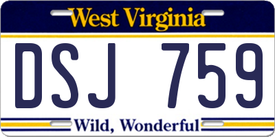 WV license plate DSJ759