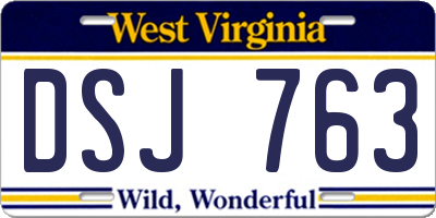 WV license plate DSJ763