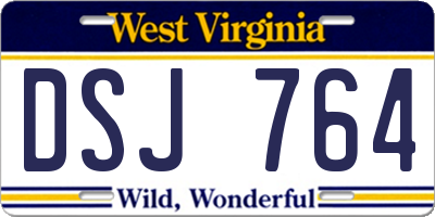 WV license plate DSJ764