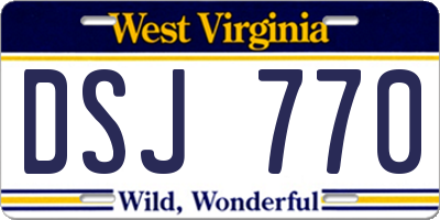 WV license plate DSJ770
