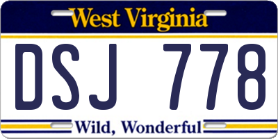 WV license plate DSJ778