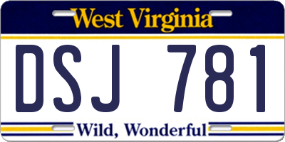 WV license plate DSJ781