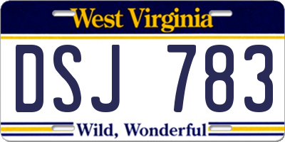 WV license plate DSJ783