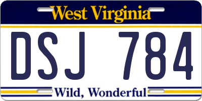 WV license plate DSJ784