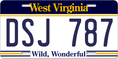 WV license plate DSJ787