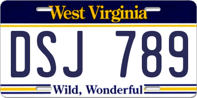WV license plate DSJ789