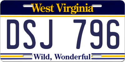 WV license plate DSJ796